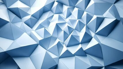 Poster - Dynamic transformation of abstract geometric blue surfaces with light play
