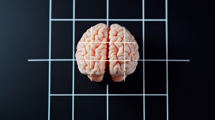 Poster - Brain divided into radiant Sudoku grids, highlighting logic and creativity
