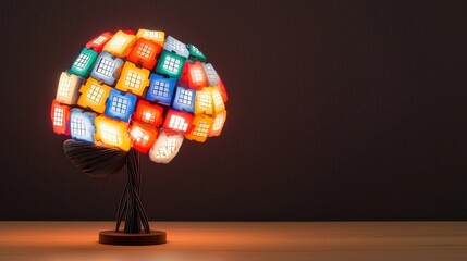 Poster - Brain-shaped design glowing with Sudoku grids and creative symbols