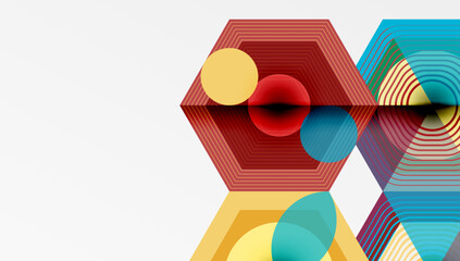 Poster - Hexagons design geometric abstract background