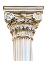 Poster - A detailed close up of an intricately carved ionic column capital, showcasing classical architectural design elements.