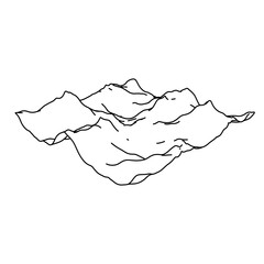 Poster - The outline of a large terrain is made with black lines. 3D view of the object in perspective. Vector illustration on white background