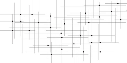 Aufkleber - abstract line or strokes with dots, dotted line, node point, digital background vector design concept. abstr technology White background Future new technology for business or science presentation.