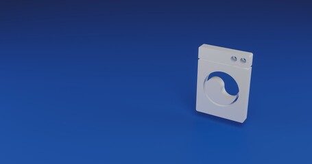 Poster - Isolated realistic white washer symbol with shadow. Located on the right side of the scene. 3d illustration on transparent background