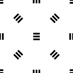 Poster - Seamless pattern of repeated black identity symbols. Elements are evenly spaced and some are rotated. Illustration on transparent background