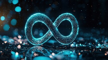 Poster - Infinity loop glowing with Sudoku numbers blending into the design