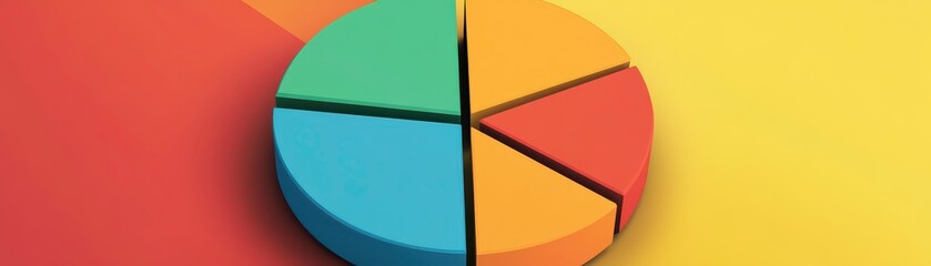 Poster - a colorful pie chart on a vibrant background, representing data distribution in a visually engaging 