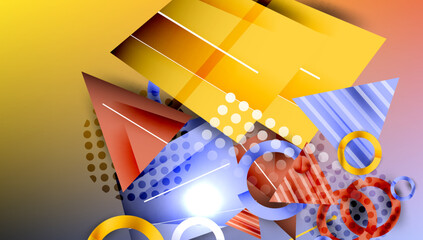 Poster - Creative triangles and circles composition