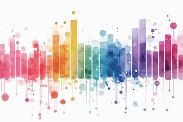 Poster - A vibrant, colorful soundwave illustration featuring bars and splashes, symbolizing music and creativity.