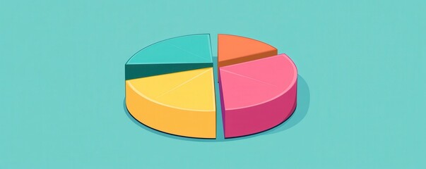 Poster - a colorful pie chart displaying four segments, each representing different data categories against a