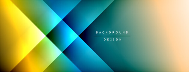 Poster - Dynamic shadow lines with gradient colors geometric background