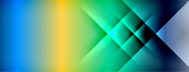 Poster - Dynamic shadow lines with gradient colors geometric background