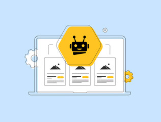 Poster - AI predictive product recommendations - customer experience through personalized suggestions, data analysis, machine learning algorithms and smart e-commerce ai agent for targeted shopping results