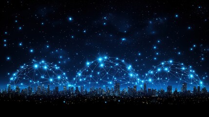 Poster - Night Cityscape: Global Network Connectivity