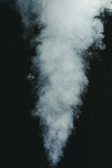 abstract puffy thick steady stream of white smoke evaporation industry science environment isolated 