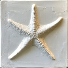 starfish embossed: a striking close-up of a starfish intricately embossed on a smooth, textured surf