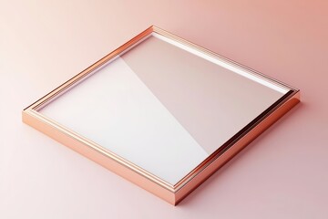 Dynamic angle highlights a matte white frame with rose-gold edges.