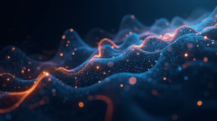 Wall Mural - abstract representation featuring dynamic waves and flowing patterns in vibrant blues