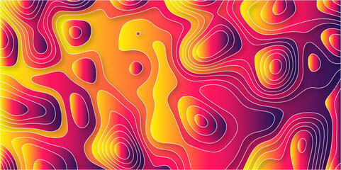Poster - paper cut 3d render topography abstract, beautiful colorful background. geometric map relief texture