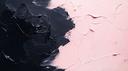 Aufkleber - A clean transition of black paint being replaced with soft rose tones, representing transformation and the beauty of change, whether artistic or personal
