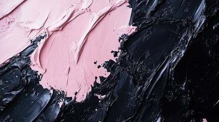 Aufkleber - A clean transition of black paint being replaced with soft rose tones, representing transformation and the beauty of change, whether artistic or personal