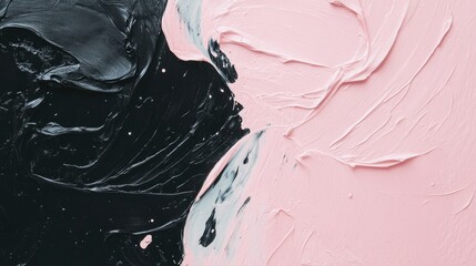 Aufkleber - A clean transition of black paint being replaced with soft rose tones, representing transformation and the beauty of change, whether artistic or personal