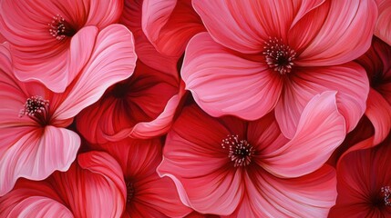 Aufkleber - A close-up of bright pink summer flowers with intricate petal details, evoking a lively, warm atmosphere perfect for nature or seasonal content with a fresh, vibrant feel