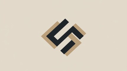 Aufkleber - A simple and elegant abstract logo design with geometric shapes, isolated on a neutral background, representing modern branding concepts