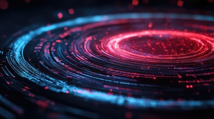 Poster - Abstract Colorful Light Patterns with Red and Blue Bokeh Effects