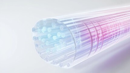 Poster - A technical diagram displaying the internal layers of a fiber optic cable with glowing strands, surrounded by clean white space for custom text or annotations