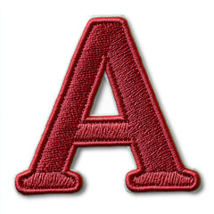 A logo text A embrodiery patch on white background.