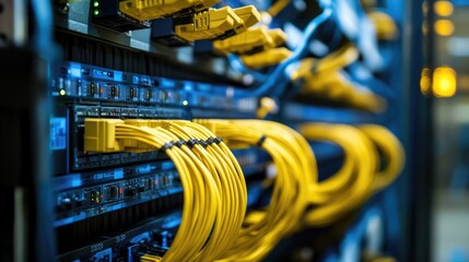 Aufkleber - High-speed fiber optic cables transmitting data, showcasing the power of fast broadband and HD communication networks 5