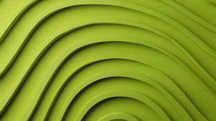 Poster - Abstract Green Background with Curved Waves and Fluid Lines for Modern Design and Art Inspiration