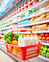 Canvas Print - shopping cart with vegetables