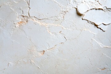 Poster - Close-up view of a vintage white painted brick wall displaying aged details and textures, beautifully lit with soft natural light, ideal for various design projects