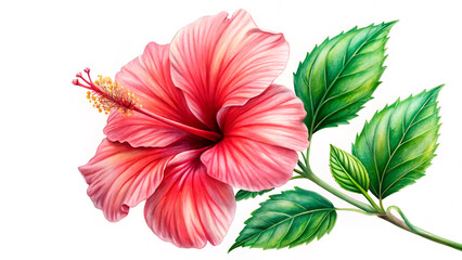 Sticker - red hibiscus flower