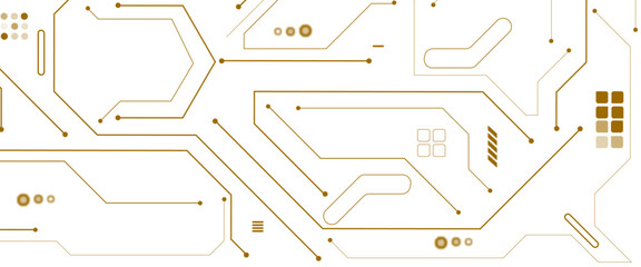Aufkleber - Vectors connecting lines and dots. Social networking. Futuristic electronics concept. AI chip or semiconductor on a computer motherboard. Digital vector illustration.