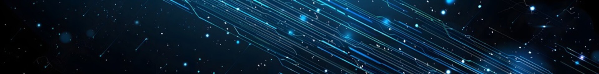 Abstract blue data streams, banner background
