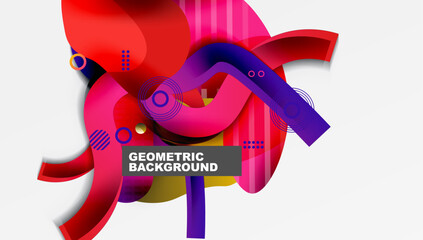 Poster - Abstract background - Lines circles and liquid shapes
