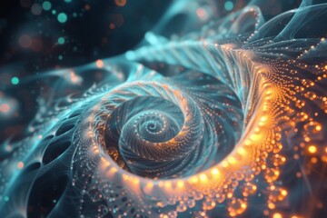 Poster - Fractal patterns expanding into infinity with vibrant colors and intricate designs create a mesmerizing visual experience that captivates viewers in an abstract universe