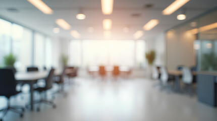 Wall Mural - blurred empty open space office. abstract light bokeh at office interior background for design