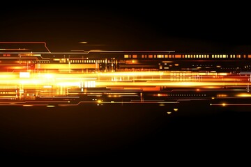 Aufkleber - Abstract Futuristic Technology Background with Golden Circuitry and Light Streaks