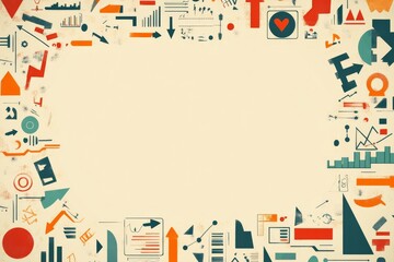 Poster - Abstract Geometric Composition with Arrows and Charts in Vintage Style
