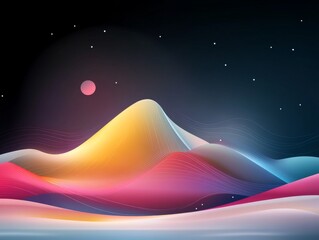 Poster - Abstract Background with Geometric Shapes and Lines Creating Illusion of a Mountain