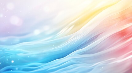 Poster - Abstract Blue and Purple Background with Glowing Waves, Stars, and Futuristic Design Elements