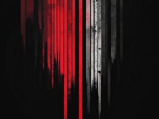Fototapete - Red and orange  stripes creating dynamic visual on black background