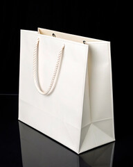 Canvas Print - white shopping bag on black