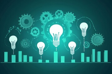 Poster - Ingenious Ideas: Gears, Lightbulbs, and Growth Charts