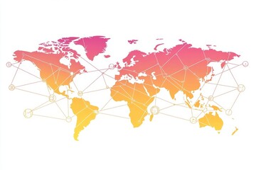 Aufkleber - Global Network Connections: A World Map Visualization