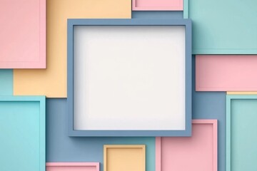 Poster - Abstract Pastel Frames Composition: A Minimalist Design